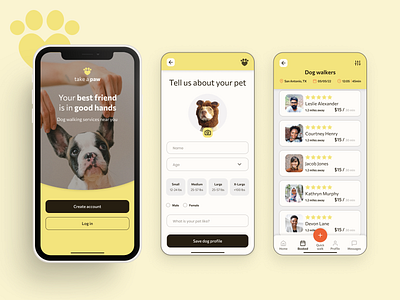 Take a Paw - Case Study app branding design figma graphic design product design prototype ui user flow ux wireframe