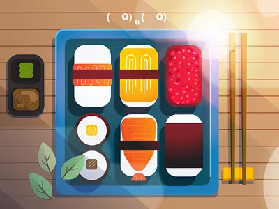 Do you like sushi? 🍣 2d food anime food bento box japanese japanese culture japanese food sushi