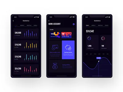Mamoobank - Light mode & Dark mode bank app bank card banking banking app booking app chart clean ui dark mode finance finance app illustration mobile app statistics template themes ui ui design wallet wallet app wallet ui