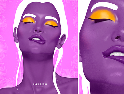 Sunrise beauty body character character design design digital art drawing freckles graphic illustration makeup pleasure purple sexy skin sunrise texture vibrant visual art woman