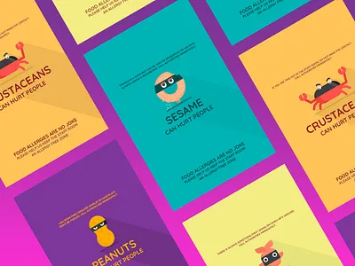 Allergy Posters design flat illustration minimal posters print vector