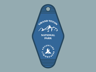 GTNP Key tag adventure grand teton hotel illustration key tag motel national park outdoor badge outdoors retro teton vintage wilderness