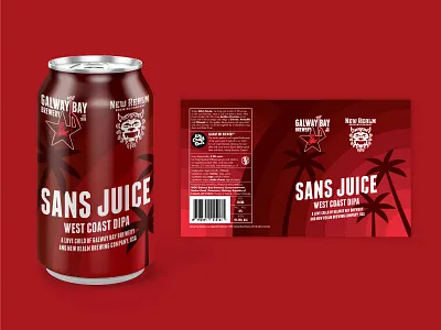 Sans Juice beer label beer can beer label california graphic design illustration label label design layout palm palm tree palm trees palmtree red sunset vector graphic west west coast