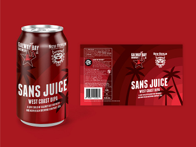 Sans Juice beer label beer can beer label california graphic design illustration label label design layout palm palm tree palm trees palmtree red sunset vector graphic west west coast