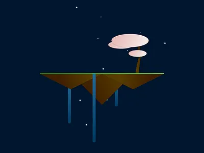 Floating Cherry Blossom Island adobe xd art cherry blossom floating island graphic design minimalism