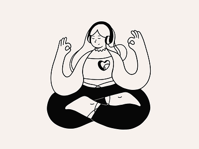 Listen to your Heart art character design doodle draw drawing illustration listen meditation music sketch