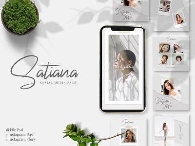 Satiana Instagram Template branding desgin design dkv fashion instagram instagram post instagram stories instagram template template templatedesign typography
