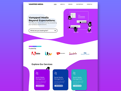 Vampped Media Agency adobe photoshop adobe xd brand design branding design illustration landing design landing page united kingdom website