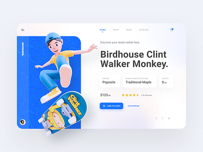 Deckshops - Dashboard Design 3d 3d design 3d illustration 3d ui design blender dashboard dashboard design dashboard ui design illustration landing page skate skateboard ui ui ux web design website