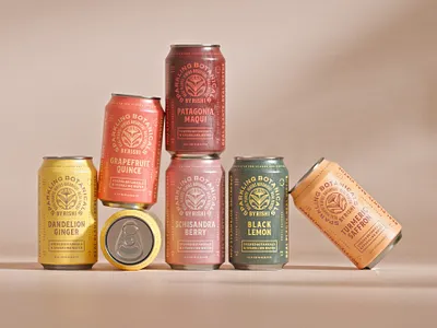 Sparkling Botanicals botanical can design color flower packaging design