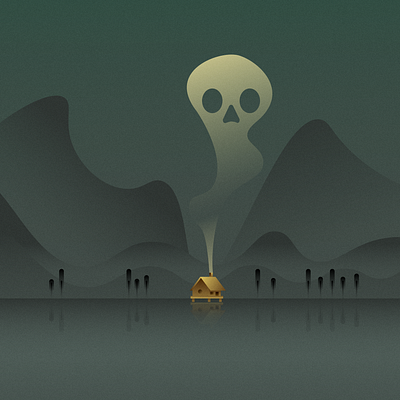 Swamp Cabin design illustration vector
