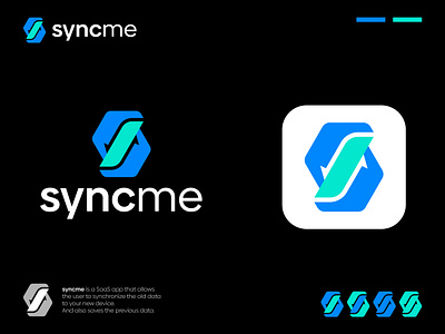 Syncme Logo Design brand brand identity branding design flat logo identity logo logo design logo designer logomark logos logotype mark minimal minimalist logo modern logo s logo symbol synchronize typography