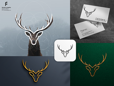 Deerimu Logo animals awesome branding clean corporate branding deer design golden ratio grid illustration inspirations logo logodesign minimal modern simple typography vector