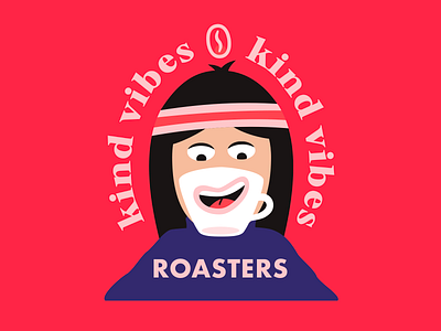 Kind Vibes Coffee: Logo Exploration #2 badge branding coffee hippie illustration logo roastery