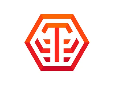 Personal Logo brand geometric geometrical hexagon logo ollie orange tiger visual identity