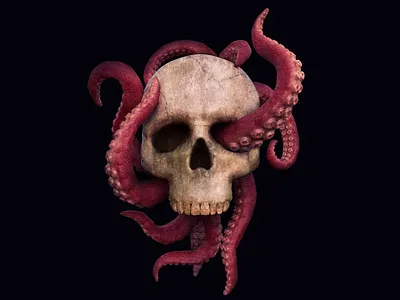 Tentacles 3d 3dsmax abstract art beast concept death fantasy head marine monster octopus realistic render sea skull tentacles