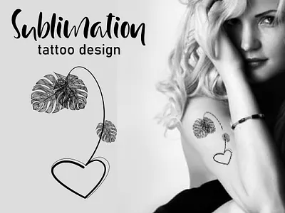 Monstera Tattoo Design Art flower арт вектор графика домашний декор зенарт знак иллюстрация концепт лист листья монстеры модный монстера принт символ таттуировка тату татуировка монстера