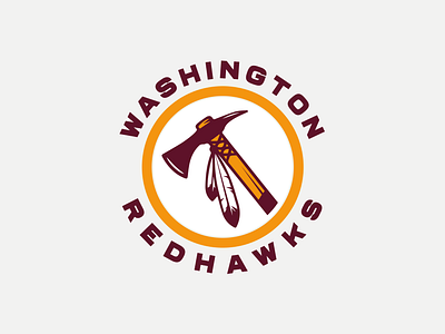 Washington Redhawks Alternate Logo brand branding design football logo nfl nfl design nfl logo rebrand rebranding redhawks redskins tomahawk washington washington redhawks washington redskins