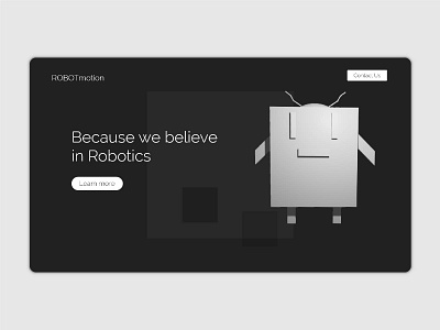 3D Robot Design Concept blender blender3d creative design minimal robots technology typography ui ux web webdesign website