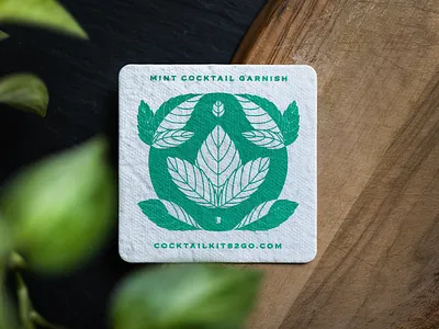 Plantable Mint Coaster coaster design green leaf leaves mint plant plantable print sustainable
