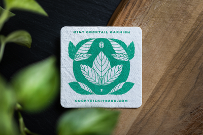 Plantable Mint Coaster coaster design green leaf leaves mint plant plantable print sustainable