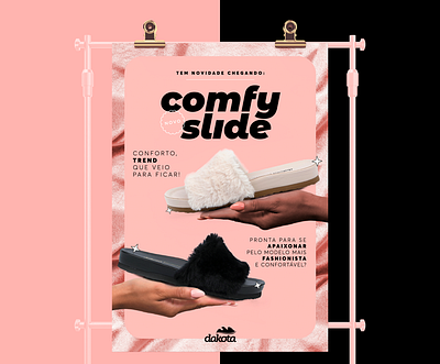 Comfy Slide art direction design lettering mulher poster women