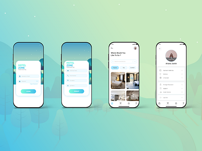 Hotel Zone App clen hotel app minimalist ui ux uidesign