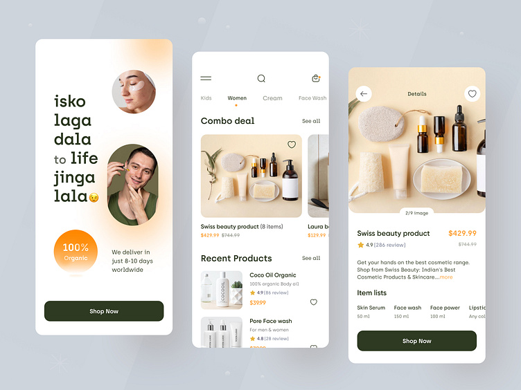 Cosmetics App by Rakib Kowshar for ZOMO on Dribbble