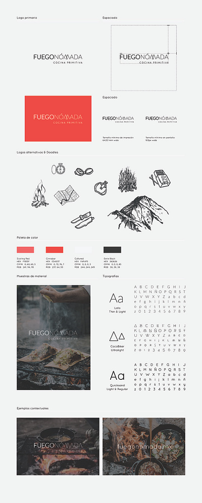 Identity Design for @FuegoNómada branding design logo minimal typography