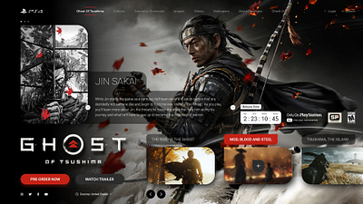 Ghost Of Tsushima Landing Page design designer designinpiration landingpage playstation ui uidesign uiuix