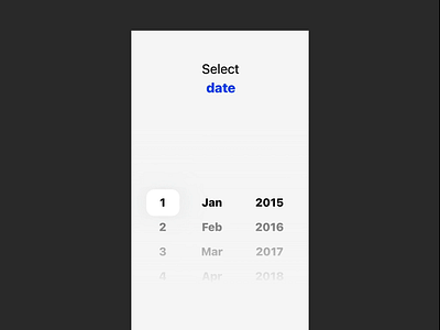 Daily UI Challenge #080 - Date Picker app daily ui daily ui 80 daily ui challenge date date picker mobile select ui ui design wheel