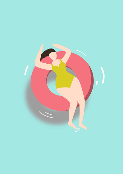 Summer illustration - girl in the pool on the rubber ring 2d adobe illustrator cartoon designer digital painting graphic design illustration illustrator procreate