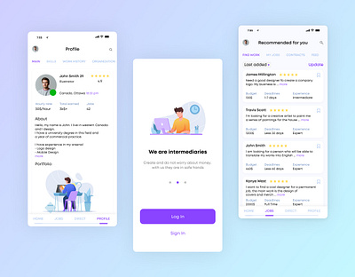 Freelance App app apple application concept creative design figma freelance illustration iphone minimal mobile app ui