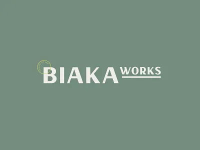 Biaka Works Logo design firm logo green moss stamp