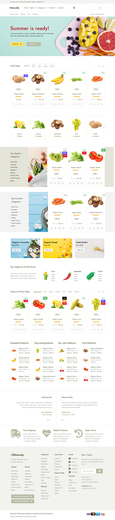 Organic Food & Grocery Market Elementor WooCommerce Theme - Natu agriculture dairy farm elementor elementor free food grocery market natural products organic organic food shop supermarket woocommerce