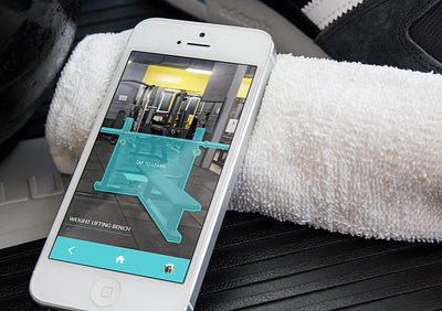 Augmented Reality Fitness App app app design augmented reality exercise fitness gym mobile photoshop scan ui ux xd