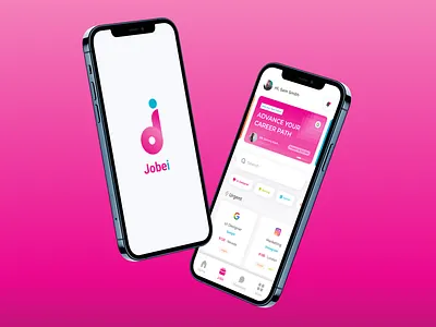 Jobei Application 3d animation app application branding clean elegant explore fintech job jobei landing page logo mockup motion graphics nft profile simple ui vacancy