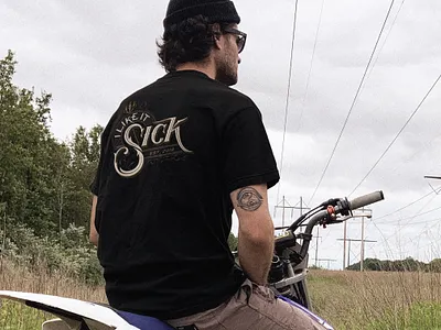 I Like It Sick Logotype apparel appareldesign darkart design handlettering ilikeitsick illustration logo sick typography victorianbranding victorianlettering victoriantype