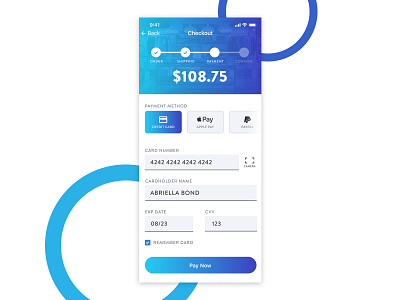 Daily UI 002 - Credit Card Checkout blue credit card checkout creditcard dailyui mobile purple ui