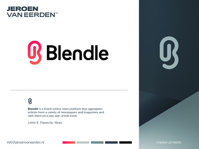 Blendle - Logo Redesign📎 article b b logo b monogram blendle brand identity design branding clip creative logo dutch lettermark logo monogram news paperclip redesign visual identity design