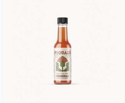 Piqualé Hot Sauce badge design brand assets brand identity branding food hot sauce illustration logo packaging piquale southwest thistle typography vegan vintage vintage font