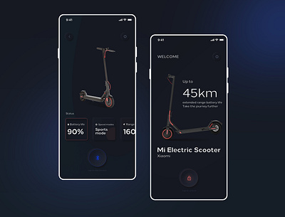 Xiaomi Mi Electric Scooter Pro app design neumorphic design neumorphism ui uidesign uiux userinterface ux uxdesign uxui xiaomi xiaomi mi