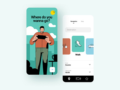 Navigation App app branding clean design flat icon illustration ios map maps minimal navigation simple ui ui design uiux ux vector web website