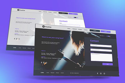 DailyUI 028 branding concept contact contact page dailyui dailyui 028 dailyui028 dailyuichallenge dark mode design light mode ui ux webdesign website