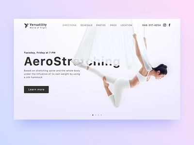 Landing Page aerostretching dailyui fitness flying landing minimalism sport stretching ui web webdesign yoga