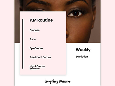 PM Skin Routine branding design flat