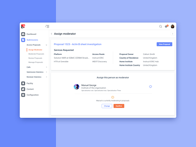 Assign moderator dashboad product design ux