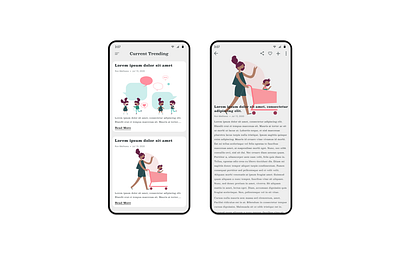 Daily UI 69 - Trending Articles 100daychallenge articles blush color covid 19 dailyui dailyuichallenge design dribbble figma illustration mask newsfeed ui uidesign ux vector art