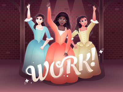 The Schyler Sisters character gradient hamilton illustration vector