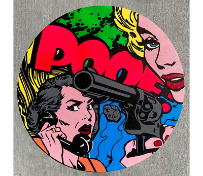 POOF! acrylic art mashup molotow noir painting pop art popart pulp art spray can vintage design